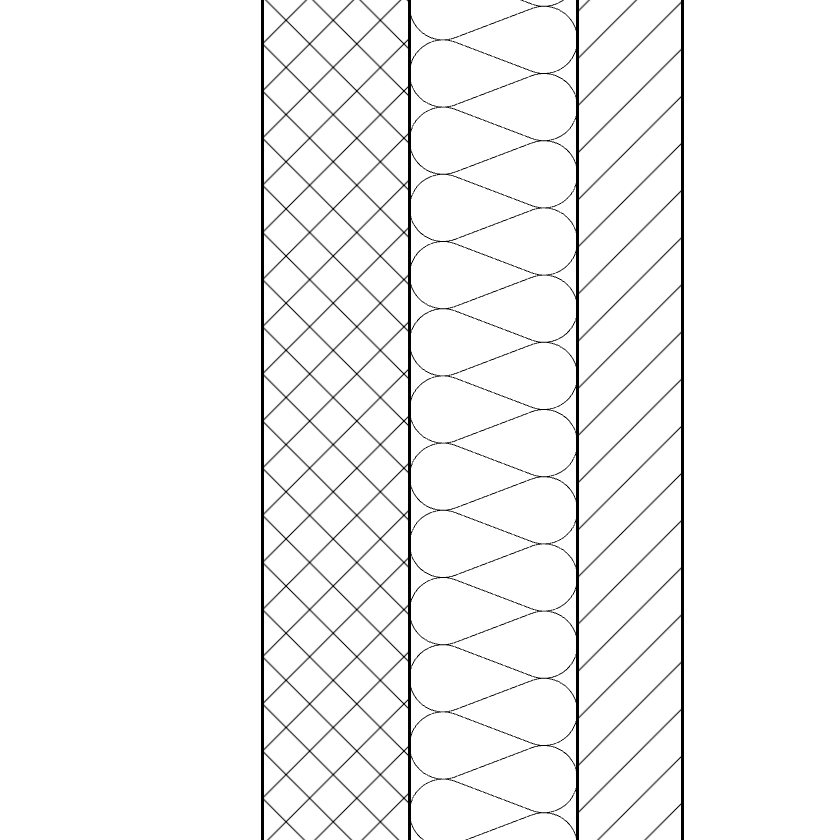 The wall's insulation layer with the INSULATION symbol.