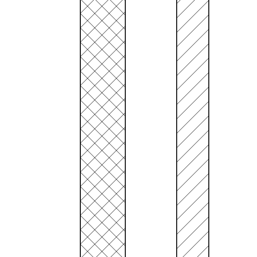 The wall's insulation layer with no symbol.